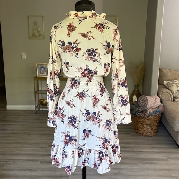 Floral Long Sleeve Dress A Line Size Small - Picture 10 of 11
